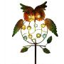 TAKE ME Garden Solar Lights Outdoor,Solar Powered Stake Lights - Metal OWL LED Decorative Garden Lights for Walkway,Pathway,Yard,Lawn (Green)