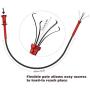 Housolution Grabber Tool Magnetic Four-claw Picker, Bendable Hose Reacher Pickup Sweeper with LED Lights, Flexible Long Handy Reaching Assist Tool for Litter Pick/Home Sink/Drain - Red