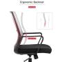 Office Chair Ergonomic Desk Task Chair Mesh Computer Chair Mid-Back Mesh Home Office Swivel Chair Modern Executive Chair with Wheels Armrests Lumbar Support (Grey)