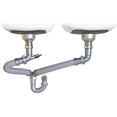 Snappy Trap 1 1/2'' All-In-One-Drain Kit for Double Bowl Kitchen Sinks