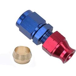 Red blue Aluminum Fuel HardLine Fitting for 3/8'' 3/8 inch 9.5mm outer diameter alloy tube to -6 AN AN6 Female Swivel Hardline Tube adaptor