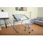 SD STUDIO DESIGNS Triflex Drawing Table, Sit to Stand Up Adjustable Office Home Computer Desk, 35.25'' W X 23.5'' D, Silver/Blue Glass SD STUDIO DESIGNS Triflex Drawing Table, Sit to Stand Up Adjustable Office Home Computer Desk, 35.25'' W X 23.5'' D, Silver/Blue Glass