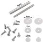 Lystin Toilet Seat Hinges Replacement Parts with Fittings, Pair of Zinc alloy Finished Replacement Hinges Adjustable Toilet Seats Hinges with Bolts and Nuts