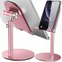 Swhatty Cell Phone Stand, Aluminum iPad Tablet Stand Holder for Desk, Angle Height Adjustable iPhone Stand, Compatible with iPhone iPad Pro, Air, Mini 4 3 2, Kindle, （4-12.9）-Rose Gold