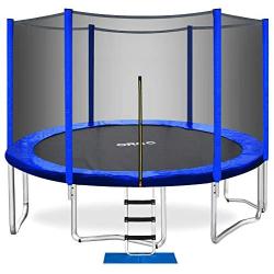 ORCC Trampoline 400 LBS Weight Capacity for Kids Adults, 15 14 12 10ft Outdoor Trampoline, Safe Backyard Trampoline with Enclosure Net Ladder and Rain Cover