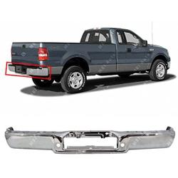 MBI AUTO - Chrome, Steel Rear Step Bumper Face Bar for 2004 2005 2006 Ford F150 Pickup 04 05 06, FO1102349