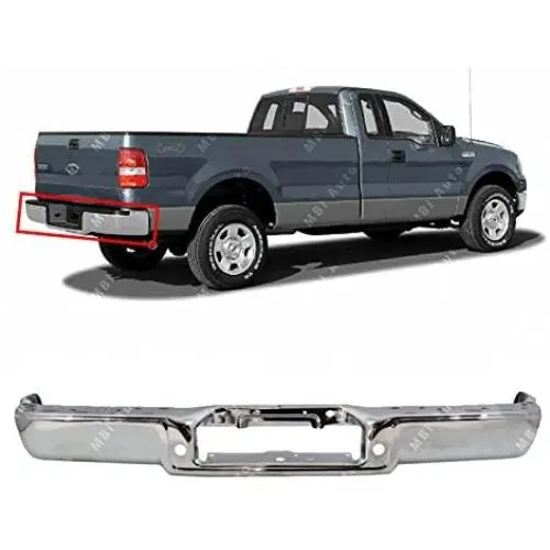 MBI AUTO - Chrome, Steel Rear Step Bumper Face Bar for 2004 2005 2006 Ford F150 Pickup 04 05 06, FO1102349