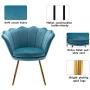 Chairus Living Room Chair, Mid Century Modern Retro Leisure Velvet Accent Chair with Golden Metal Legs, Vanity Chair for Bedroom Dresser, Upholstered Guest Chair, Light Blue