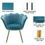Chairus Living Room Chair, Mid Century Modern Retro Leisure Velvet Accent Chair with Golden Metal Legs, Vanity Chair for Bedroom Dresser, Upholstered Guest Chair, Light Blue Chairus Living Room Chair, Mid Century Modern Retro Leisure Velvet Accent Chair with Golden Metal Legs, Vanity Chair for Bedroom Dresser, Upholstered Guest Chair, Light Blue