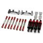 VERBAY Upgrade Metal Pull Rod Tie Rod Pull Rod Base Shock Absorber for WPL B14 B24 C14 C24 C34 1/16 RC Car Spare Parts,Red