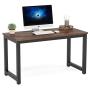 Tribesigns Modern Simple Computer Desk, 47 inch Vintage Office Desk Computer Table, Study Writing Study Desk Workstation for Home Office, Rustic Brown