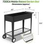 TOOCA Raised Garden Bed with Legs Outdoor Raised Planter Box on Wheels 40'' L x 16'' W x 31.5'' H Elevated Garden Bed for Vegetable Flower Herb Patio