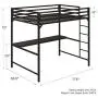 DHP Miles Metal Full Loft Bed with Desk, Black DHP Miles Metal Full Loft Bed with Desk, Black