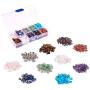 PH PandaHall 1 Box Chip Gemstone Beads Crushed Pieces Stone Irregular Shaped Beads with Tibetan Style Alloy Spacer Beads for Earring Bracelet Necklace Tree of Life Making Mixed Colors