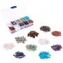 PH PandaHall 1 Box Chip Gemstone Beads Crushed Pieces Stone Irregular Shaped Beads with Tibetan Style Alloy Spacer Beads for Earring Bracelet Necklace Tree of Life Making Mixed Colors