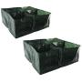 HYDDNice 2 Pack Raised Garden Planter Fabric Bed, 4 Divided Grids Square PE Planter Box with Metal Drain Holes Planting Grow Pot for Vegetables, Herb Peppers Flower Plants Grow