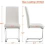 Yaheetech 6PCS Dining Chairs Armless Chairs Side Chairs PU Leather Seat and Metal Legs with High Back for Kitchen, Living Room, Leisure