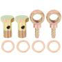 X AUTOHAUX 2 Sets 16mm Diameter Banjo Hose Barb Bolt Fittings Banjo Bolt Washer Bronze Tone Metal for Motorcycle Car