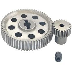 GINIHUIFISH 11184 Metal Spur Differential 64T Main Gear & 11181 21T Motor Gear RC Replacement Part for Redcat Volcano EPX HSP 1/10 Monster Truck Car