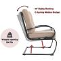 MFSTUDIO 2PCS Patio Bistro Dining Spring Motion Chairs Outdoor Furniture for Backyard, Garden with Removable Cushion Seat, Metal Frame, Beige