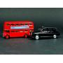 London Double Decker Red Bus and Black Taxi Mini Models (Pull Back & Go Action) Made of Die Cast Metal and Plastic Parts by Diecast models