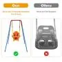 HONEY JOY Toddler Swing Set, Heavy Duty Metal A-Frame Swing Stand & High Back Baby Swing Seat with Safety Harness & Handrails, Indoor Outdoor Hanging Swing Set for Kids Boys Girls HONEY JOY Toddler Swing Set, Heavy Duty Metal A-Frame Swing Stand & High Back Baby Swing Seat with Safety Harness & Handrails, Indoor Outdoor Hanging Swing Set for Kids Boys Girls