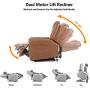 Mecor Power Lift Chair Dual Motor PU Leather Lift Recliner for Elderly Lay Flat Sleeper Recliner with Massage/Heat/Vibration/Remote Control Living Room Chair