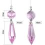 20 Pieces Chandelier Icicle Crystal U-Drop Prisms Lamp Parts Glass Pendants Beads for Wedding, Party or Holiday Decoration, 37mm, Purple