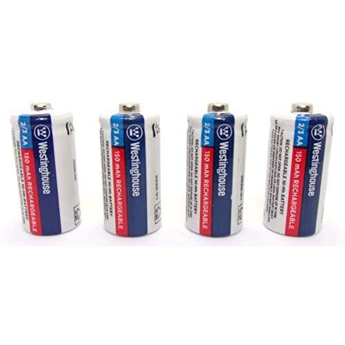 4X Westinghouse 2/3 AA Ni-Mh Battery Batteries Rechargeable 1.2 V Volt 150 mAh Reusable Chargeable by JL Missouri Parts