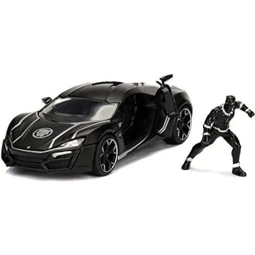 Jada Toys Marvel Black Panther & W Motors Lykan Hypersport DIE-CAST Car, 1: 24 Scale Vehicle & 2.75'' Collectible Metal Figurine Jada Toys Marvel Black Panther & W Motors Lykan Hypersport DIE-CAST Car, 1: 24 Scale Vehicle & 2.75'' Collectible Metal Figurine
