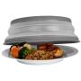 Tovolo Vented Collapsible Microwave Splatter Proof Food Plate Cover With Easy Grip Handle Dishwasher-Safe, BPA-Free Silicone & Plastic, 10.5'' Round, 10.5 inch, Charcoal