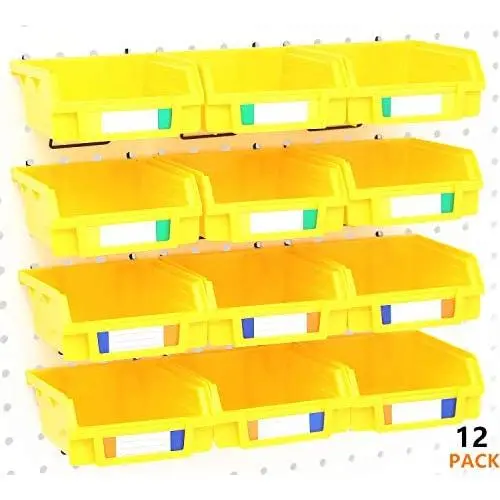 12 Pack Yellow Pegboard Bins - Pegboard Hardware Parts Storage Craft Organizer Sample Room Organzier PegBoard Workbench Bins Accessories (Yellow 12 PC) 12 Pack Yellow Pegboard Bins - Pegboard Hardware Parts Storage Craft Organizer Sample Room Organzier PegBoard Workbench Bins Accessories (Yellow 12 PC)