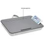 LapGear Sidekick Lap Desk with Device Ledge and Phone Holder - Gray - Fits Up to 15.6 Inch Laptops - Style No. 44215