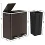 SONGMICS Trash Garbage Can, 16 Gal (60L) Rubbish, Metal Step Bin, with Dual Compartments, Plastic Inner Buckets and Hinged Lids, Handles, Soft Closure, Airtight, Brown ULTB60BR SONGMICS Trash Garbage Can, 16 Gal (60L) Rubbish, Metal Step Bin, with Dual Compartments, Plastic Inner Buckets and Hinged Lids, Handles, Soft Closure, Airtight, Brown ULTB60BR