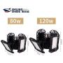 Smiling Shark LED 2PCS 120W Garage Light with Motion Sensor, High Lumens Bright Ceiling Lights with 4 Adjustable Panels for Warehouse, Basement, Parking Lot, Barn
