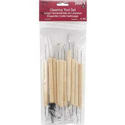 Darice 11-Piece Clay Tools Set from Studio 71 – Metal Tipped Clay Sculpting Tools with Wood Handles, Ideal for Cleaning and Creating Decorative Effects on Clay Surfaces