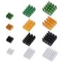 MakerFocus 12pcs Raspberry Pi 4B Heat Sink Set, Raspberry Pi 4B Aluminum Radiator Cooling Kit Cooler for Raspberry Pi 4B(3 Black/3 Silver /3 Green/3 Yellow)