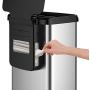 Glad Stainless Steel Sensor Trash Can with Clorox Odor Protection | Touchless Metal Kitchen Garbage Bin with Soft Close Lid and Waste Bag Roll Holder, 20 Gallon
