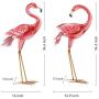 Kircust Flamingo Garden Statues and Sculptures, Metal Birds Yard Art Outdoor Statue, Large Pink Flamingo Lawn Ornaments for Home, Patio, Backyard Decor (2-Pack)