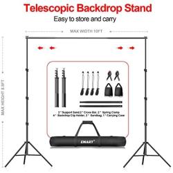 Emart 8.5 x 10 ft Photo Backdrop Stand , Adjustable Photography Muslin Background Support System Stand for Photo Video Studio