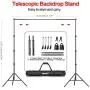 Emart 8.5 x 10 ft Photo Backdrop Stand , Adjustable Photography Muslin Background Support System Stand for Photo Video Studio
