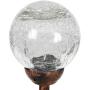 Exhart Solar Clear Cracked Crystal Ball Metal Finials Yard Stake - Glass Ball Metal Stake w/Solar LED Outdoor Lights, Glass Globe Metal Artwork, Glass Orb Metal Ground Stake, 3.5'' L x 3.5'' W x 31'' H