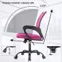 Ergonomic Office Chair Cheap Desk Chair Mesh Computer Chair Back Support Modern Executive Chair Task Rolling Swivel Chair for Women, Men(Pink)