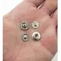 HAND JX-665-TK Silver Tone 4-Part Plain Flat Top Press Stud Buttons - 10 mm Diameter - 20 Full Sets