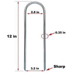 Eurmax Trampolines Stakes Wind Stake 0.35 Inch Heavy Duty Stake Safety Ground Anchor Galvanized Steel Wind Stakes, 8pcs-Pack