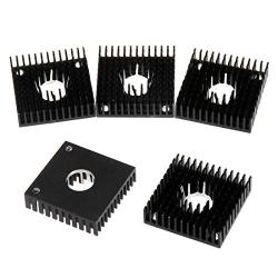 Geesatis 5 Pcs Aluminium Extruder Heatsink 40 x 40 x 11 mm Heatsink Cooling Cooler Fin for MK7 / MK8, Black