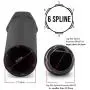 Wheel Accessories Parts Set of 20 1.38in Long Car Small Diameter Lug Nut Closed End Bulge Acorn 6 Spline with Key (1/2 UNF, Black)