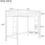 Twin Loft Bed Frame with 2 Ladders, High Metal Loft Bed for Kids, 220 lbs Weight Limits, Twin Size, White
