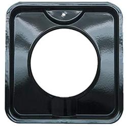 4 Pack | Style I 7.75 Inch Square, Heavy Duty Black Porcelain Drip Pans by Range Kleen