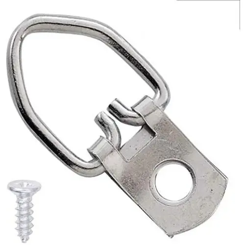 D Ring Picture Hangers Single Hole with Screws/Heavy Duty Metal D-shape Photo Frame Back Hooks for Picture Hanging (100 PCS) D Ring Picture Hangers Single Hole with Screws/Heavy Duty Metal D-shape Photo Frame Back Hooks for Picture Hanging (100 PCS)